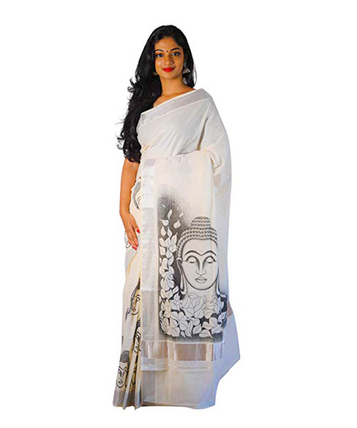 Kerala Saree Budha design